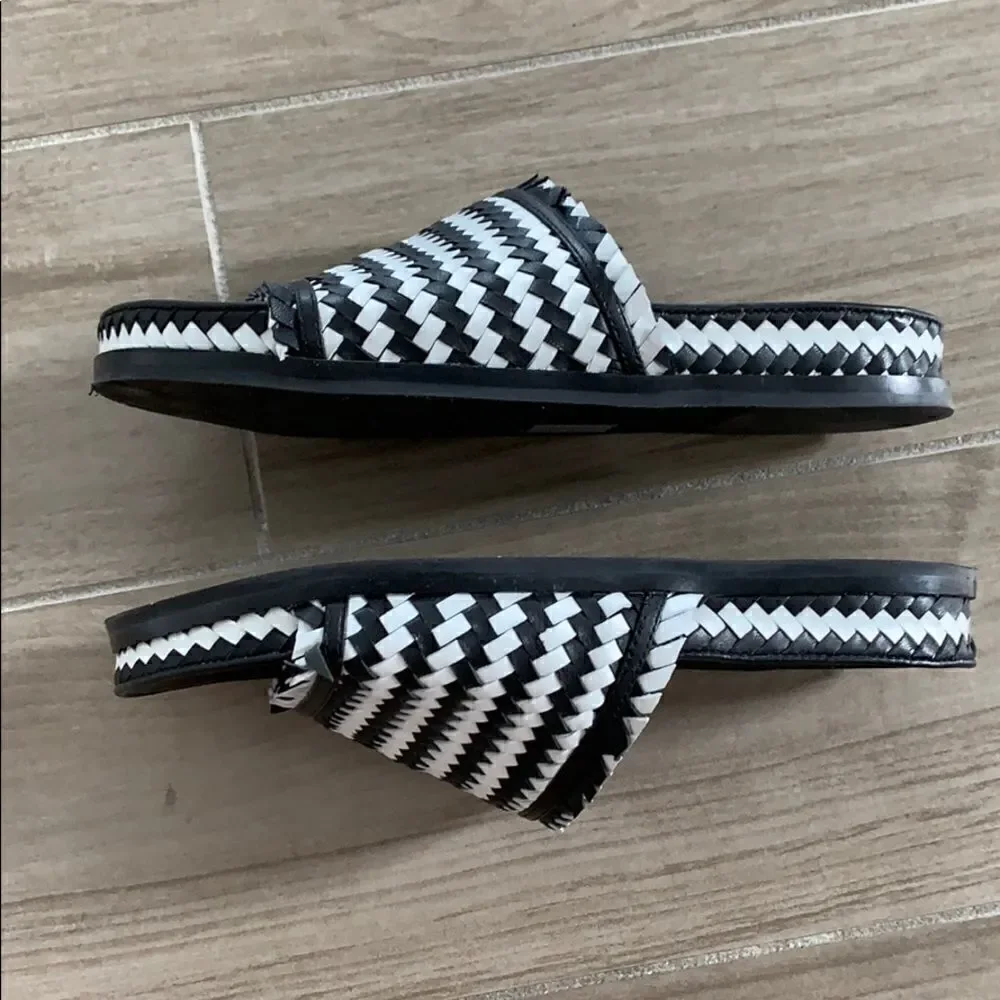 Sigerson Morrison Aoven Woven Pool Slide Sandals - Picture 6 of 7